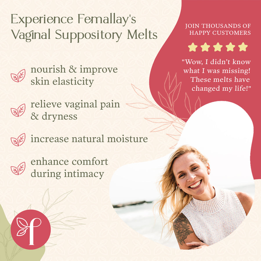 Organic Moisturizing Vitamin E Vaginal Suppositories - Femallay Inc.