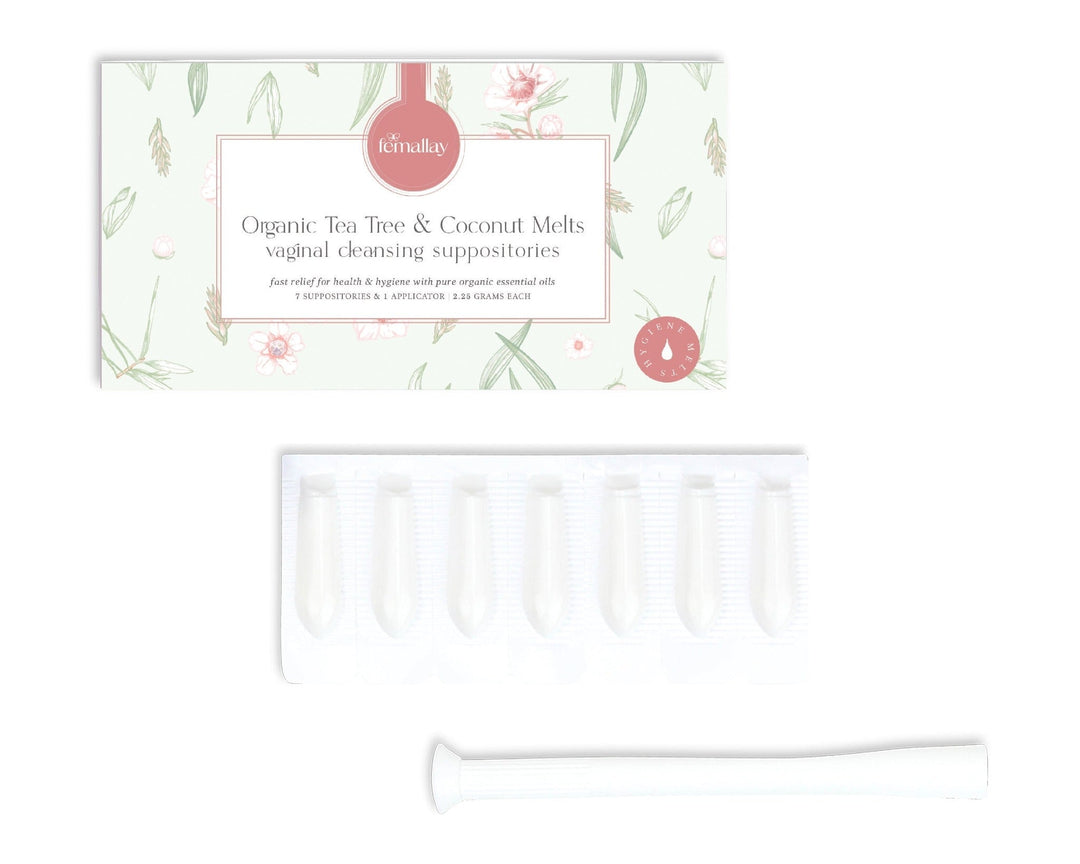 Organic Tea Tree and Coconut Oil Suppository Melts - Cleansing, Hygiene & pH Balance