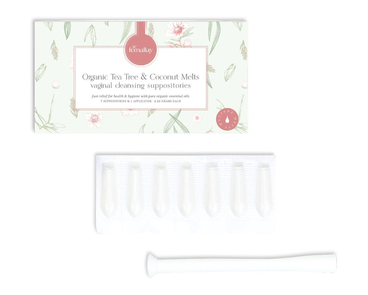 Organic Tea Tree and Coconut Oil Suppository Melts - Cleansing, Hygiene & pH Balance