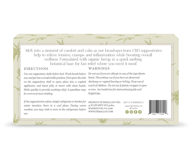 Organic CBD Hemp Vaginal Melts: Pain Relief & Hormone Balance