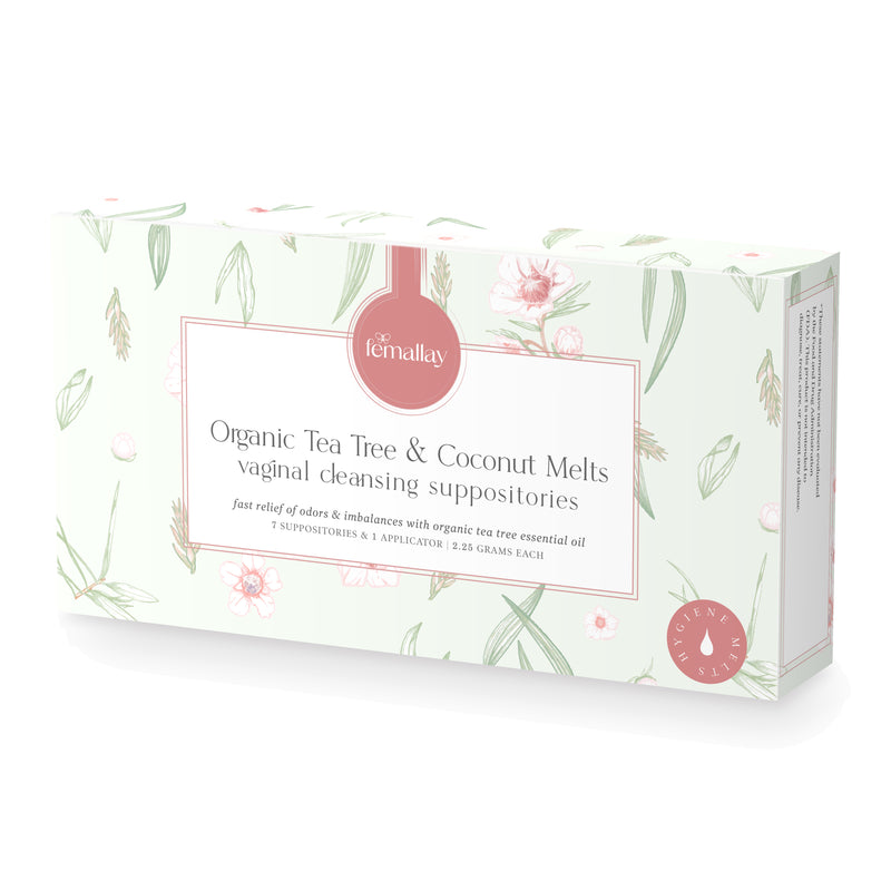 Femallay Organic Tea Tree and Coconut Oil Vaginal Suppository Melts for Hygiene and pH Balance