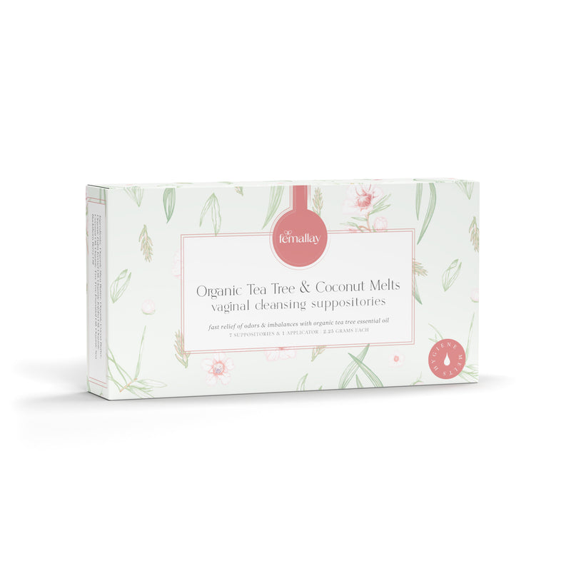 Femallay Organic Tea Tree and Coconut Oil Vaginal Suppository Melts for Hygiene and pH Balance