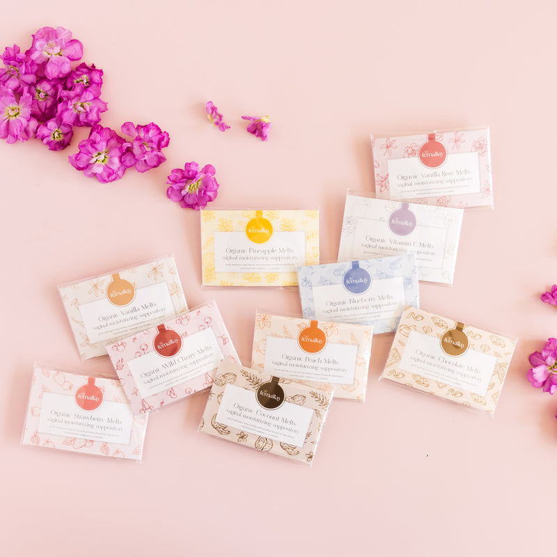 Femallay Moisturizing Vaginal Suppository Melts Sample Bundle, Organic Flavors, 10 Count